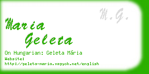 maria geleta business card